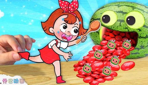 幼儿吃瓜视频素材,萌态十足引网友热议